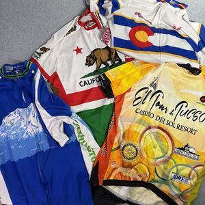 Lot 4 Men’s Large Cycling Jerseys ShaverSport Pactimo Bike Shirt Full Zip